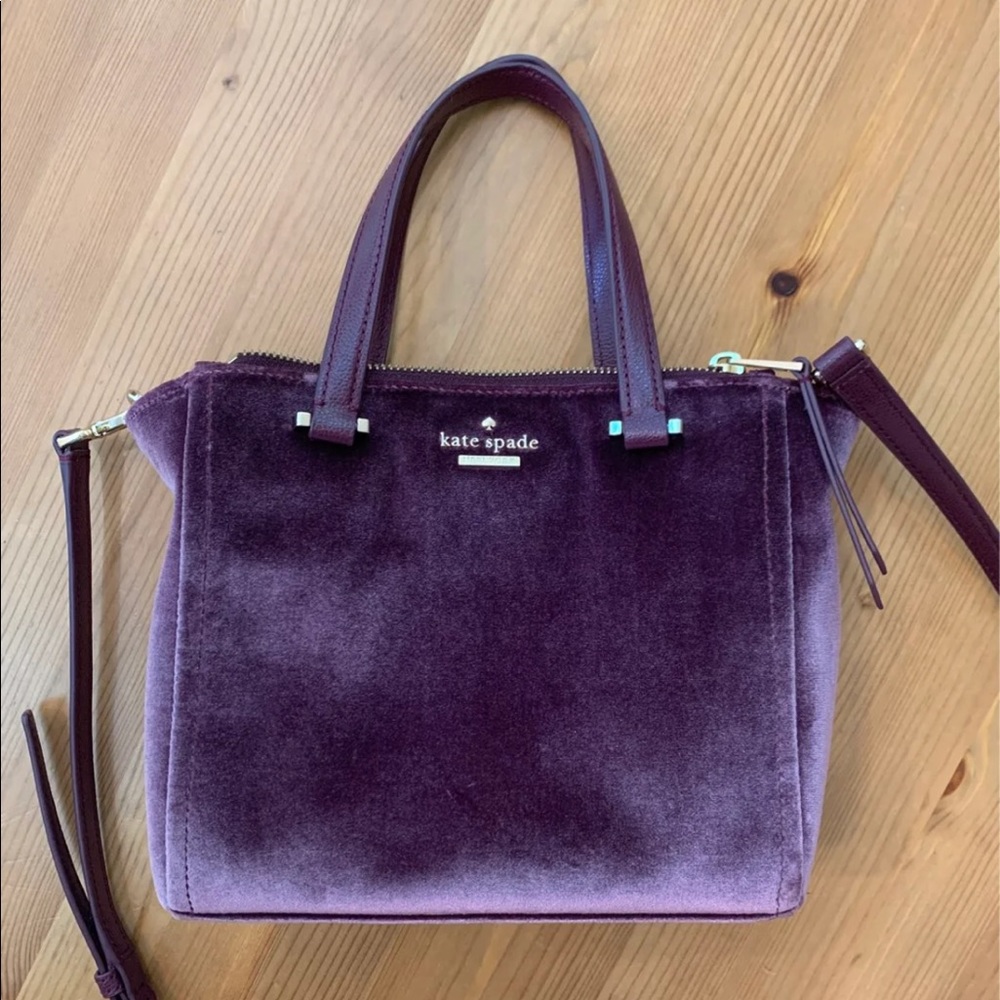 KATE SPADE Purple Velour Purse